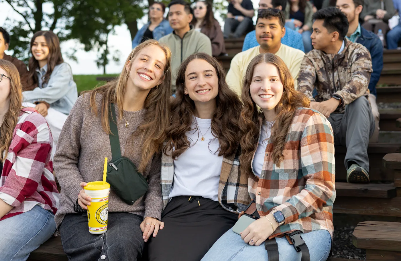Providence students spending time together outdoors